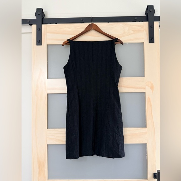 Charles Henry Black Textured Mini Dress w/ Pearl Buttons — Size Medium (NWT) - Picture 3 of 6